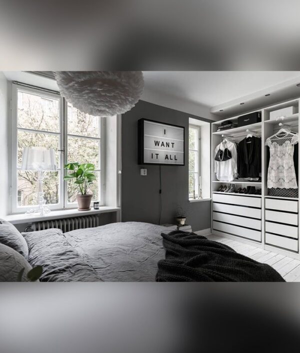 Дизайн спальни с гардеробной 14 кв м